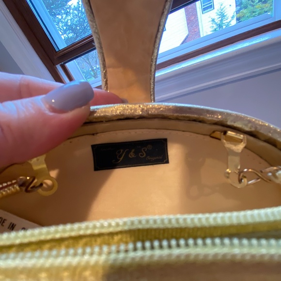 Y&S Original Gold & Silver Metallic Evening Purse – Round, Basket Weave - Picture 5 of 13